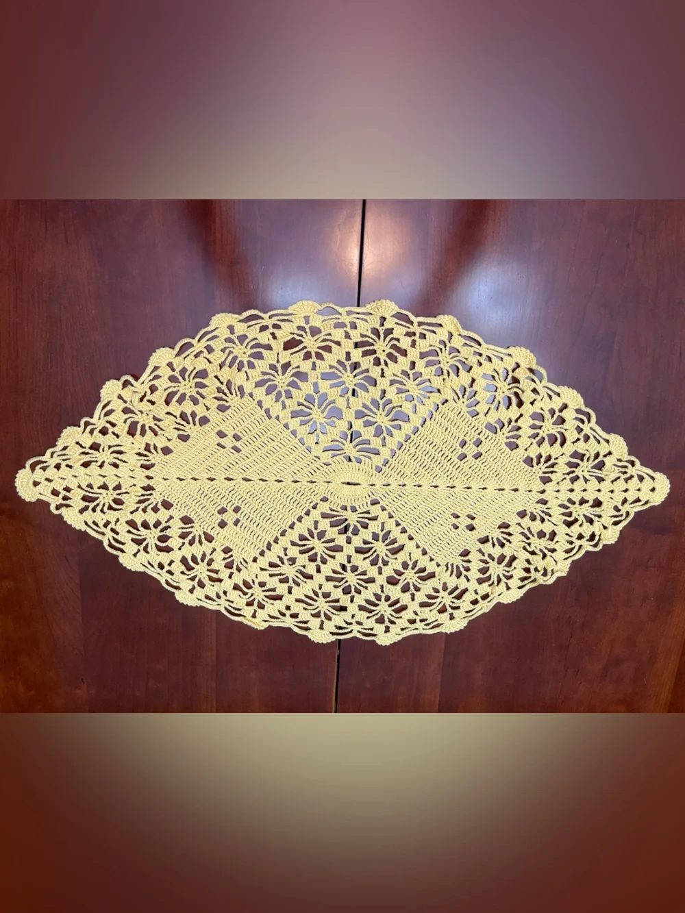 Vintage hand crocheted table topper